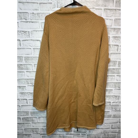 Marina Rinaldi Beige Wool Blend Knit Coat Longline Cardigan Jacket Sz L VINTAGE - Picture 7 of 7